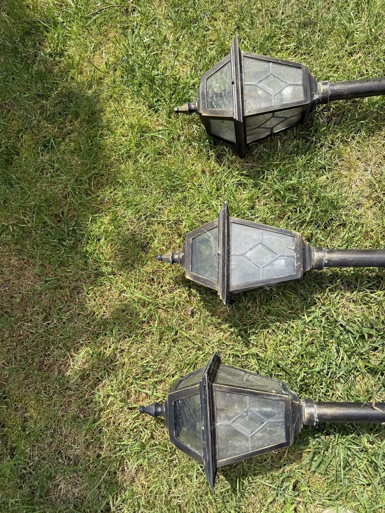 3 lampy ogrodowe