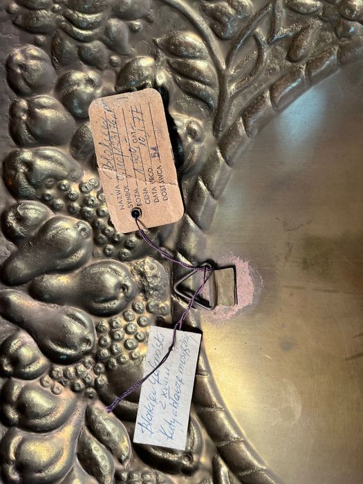 Mosiężny blakier gdański - pięknie spatynowany z 1977 roku.