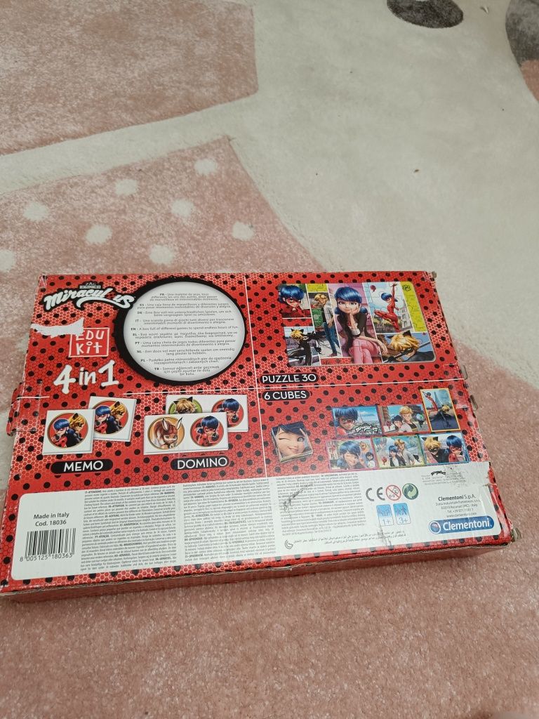 Miraculous biedronka i czarny kot zestaw 4w1 puzzle, domino, memory