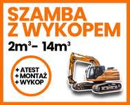 Szamba Betonowe z wykopem mazowieckie -2,4,5,6,8,10,12m z wykopem