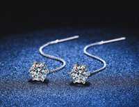 Сережки з діамантами 0.5ct  moissanite