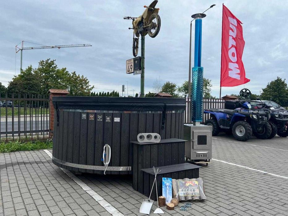 Balia bania hot tub jacuzzi ogrodowe całoroczne opalane drewnem masaż