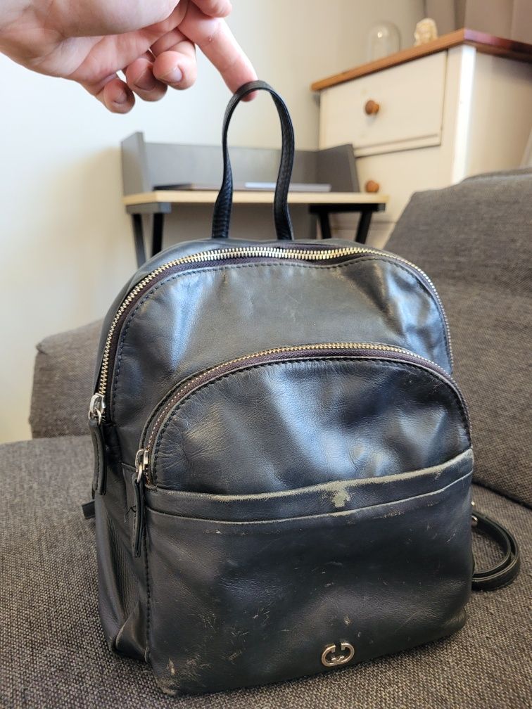TANIO!! Skórzany damski czarny plecak Gerry Weber PIACENZA