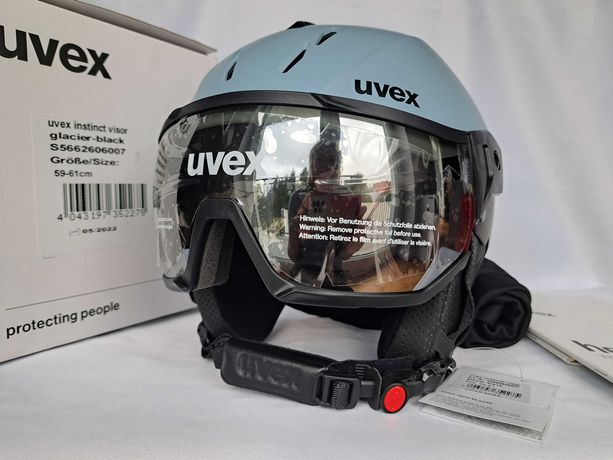 Kask narciarski Uvex Instinct Visor Glacier Black Mat L 59-61cm