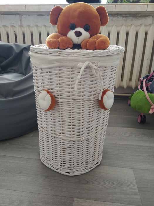 Kosz na zabawki wiklinowy