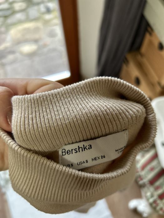 Sweter 3/4 Bershka beżowy S