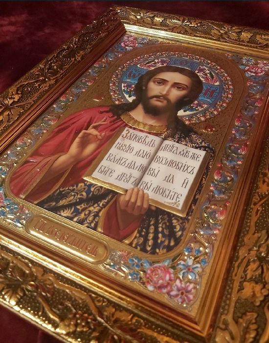 DUŻA Ikona prawosławna Jezus Chrystus Pantokrator.