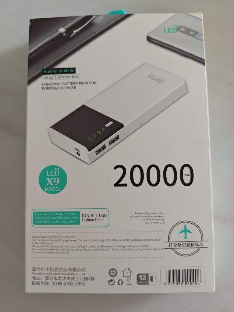 Power bank 2000mAh LED X9