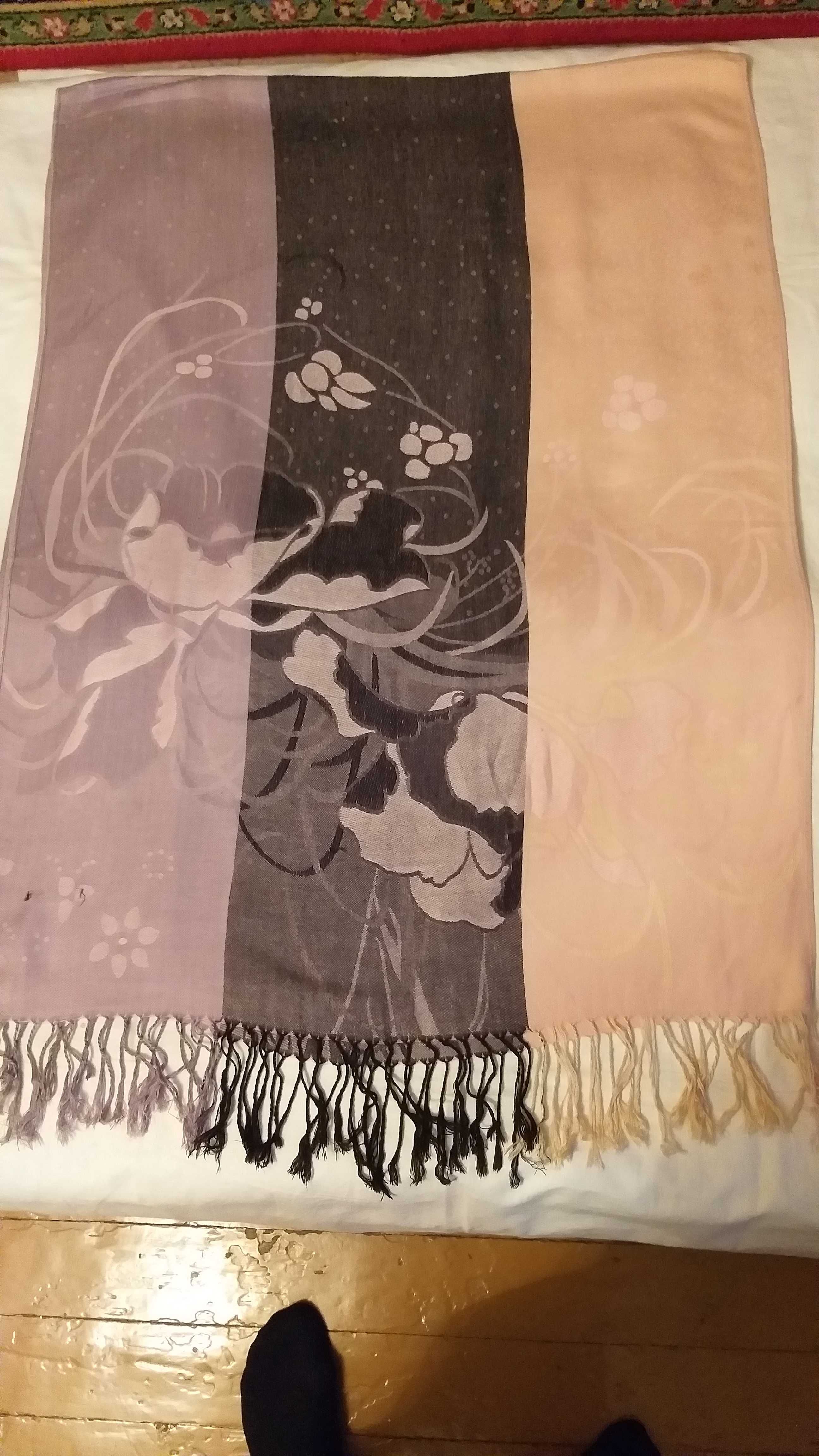 шарф женский двухсторонний с узором длина 2 м, ширина 70 см