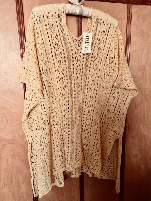 Narzutka sweterkowa ażurowa oversize koronkowa