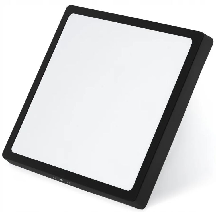 Plafon LED 18W ciepła 3000K 21cm czarny lampa sufitowa panel natynkowy