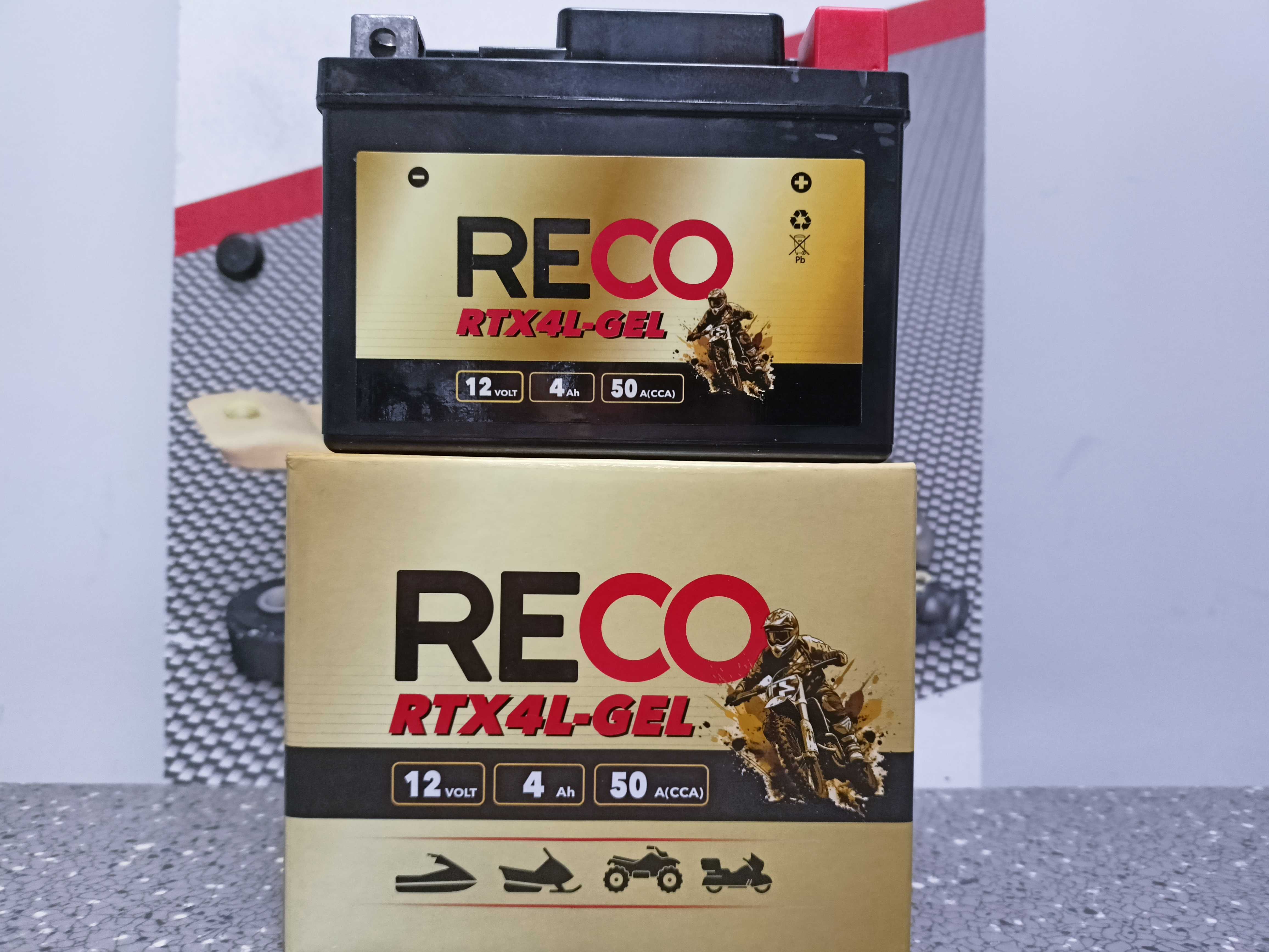 Akumulator motocyklowy 12V/4AH Reco RTX4L-GEL 50A