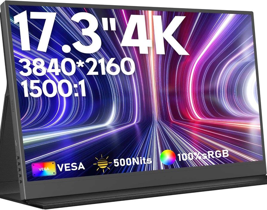 Портативный монитор ZSCMALL 17,3" 4K|IPS|USB C|HDMI