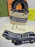 Torba Christian Dior wiklinowy koszyczek listonoszka czarny