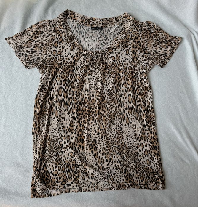 Bluzka damska w panterkę, Janina, rozmiar 40