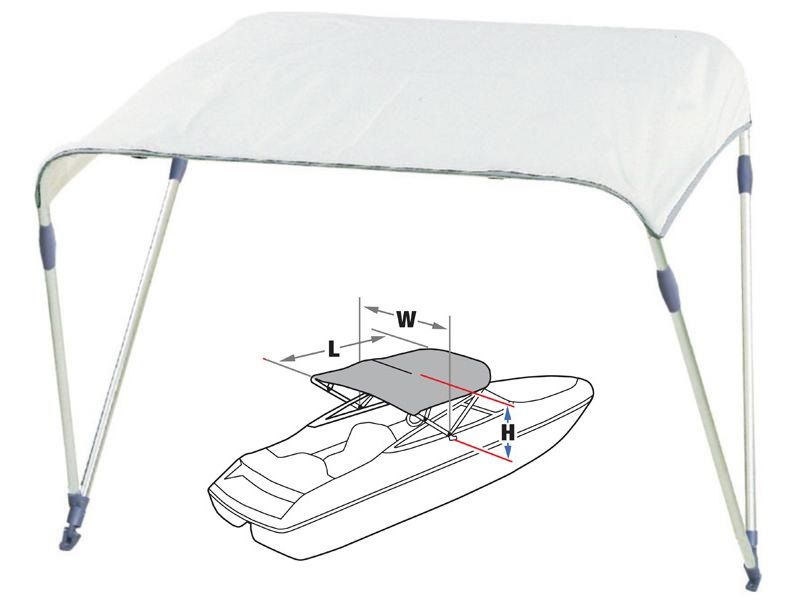 Daszek do łodzi • BIMINI–TOP - 2 Łukowy / Wymiary 180 x 130 x 110 cm.