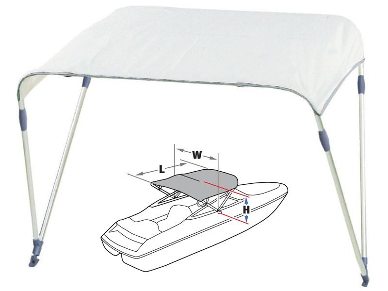 Daszek do łodzi • BIMINI–TOP - 2 Łukowy / Wymiary 180 x 130 x 110 cm.