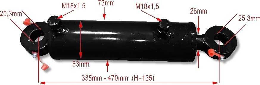 Siłownik Hydrauliczny Do TUZa 63x28 skok 135 [1141]