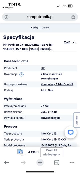Nowe komputery HP w zestawie klawiatura i mysz. Likwidacja biura 3 szt