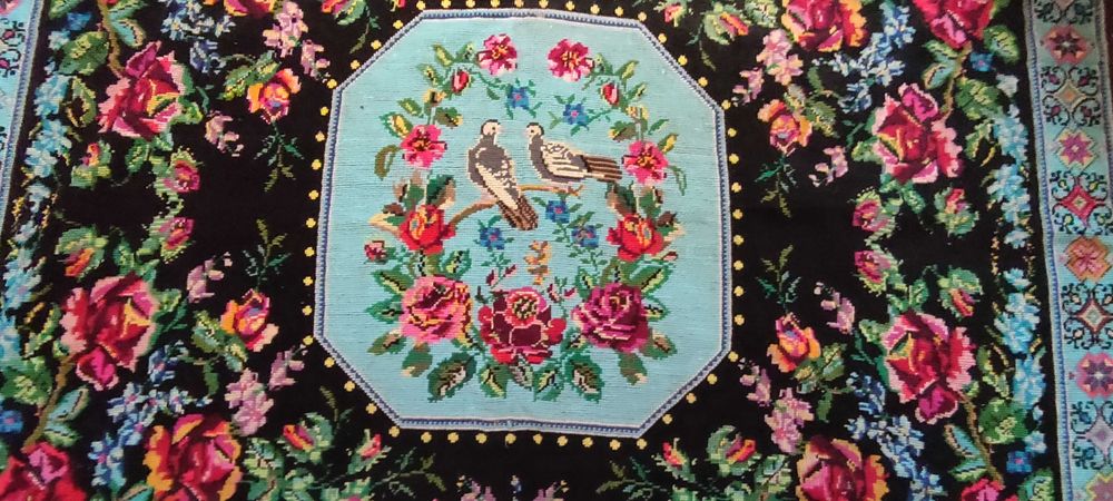 Ковер ручная работа, вышитый, 2,10 х 1,58