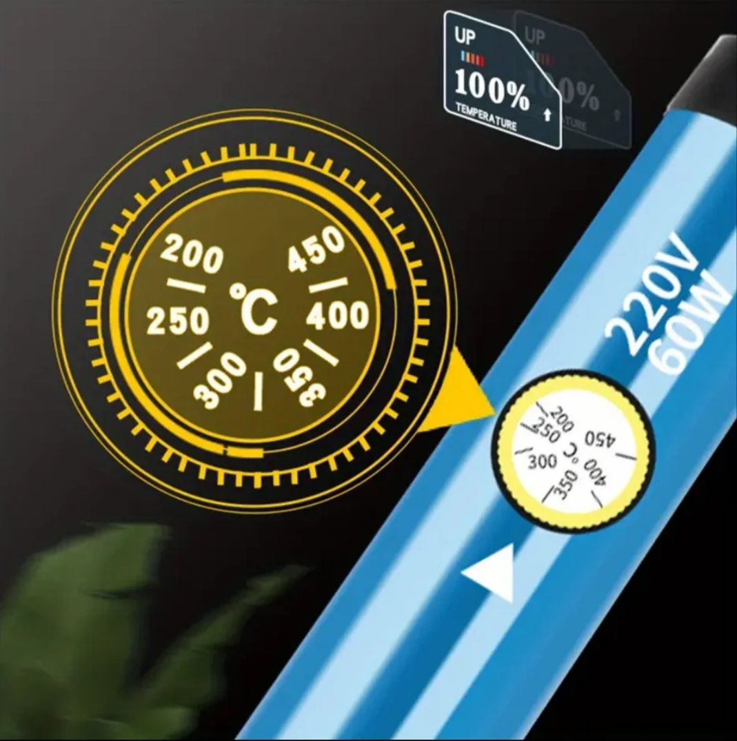 Lutownica kolbowa 60W z płynną regulacją temperatury 200°C-450°C