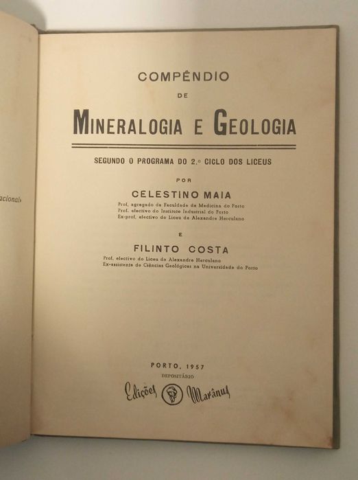Compêndio de Mineralogia e Geologia, de Celestino Mais e Filinto Costa