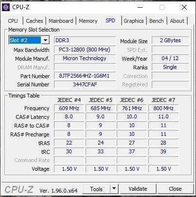 Оперативна пам'ять SODIMM DDR3-800 2GB PC3-12800