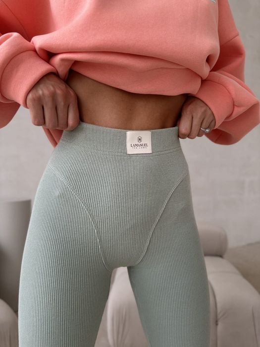 Wyprzedaż Legginsy LaManuel He LIKE beżowe mierowe XS S M