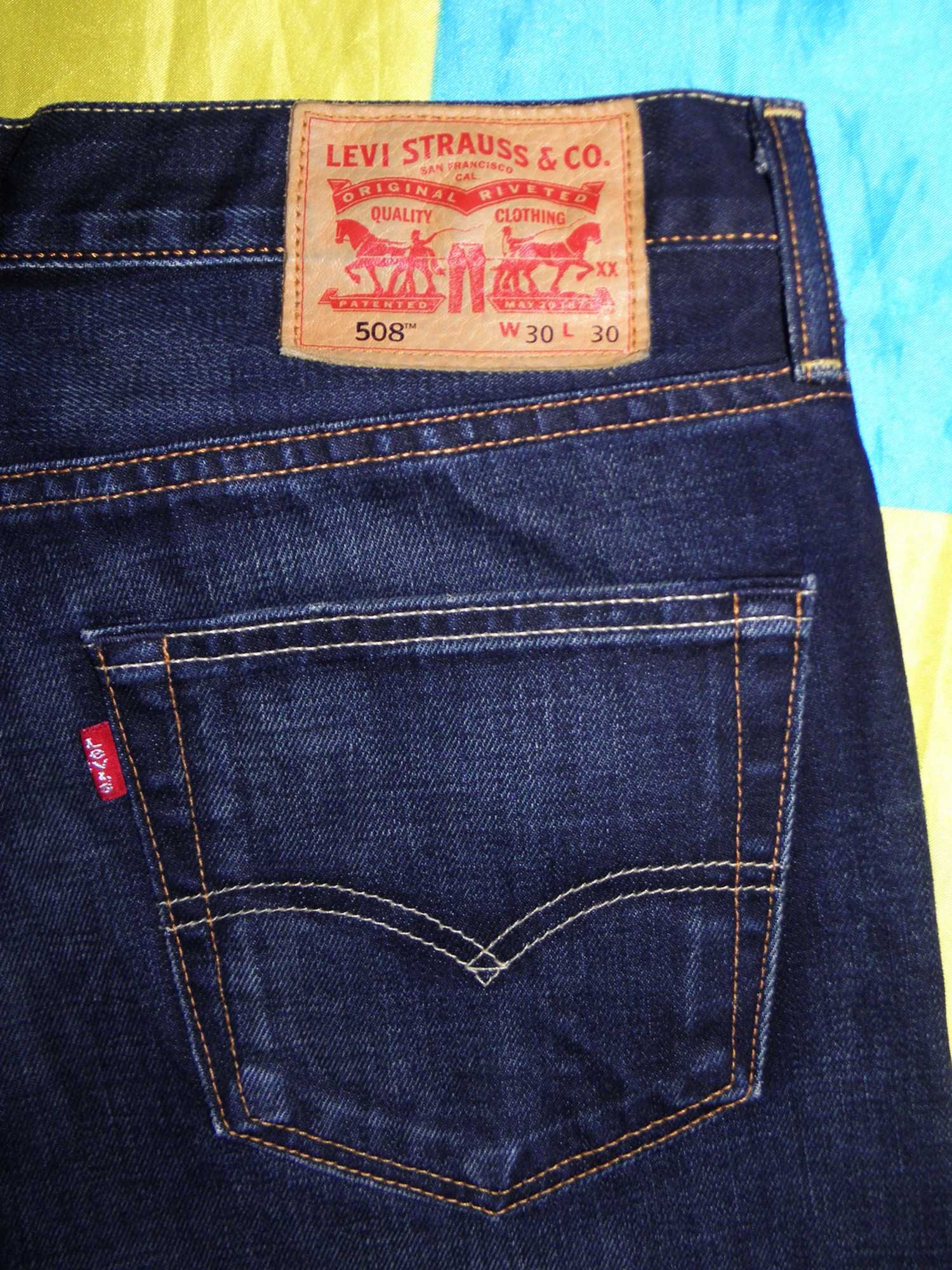 джинсы levis 508 w30 l30 синие оригинал tapered 501