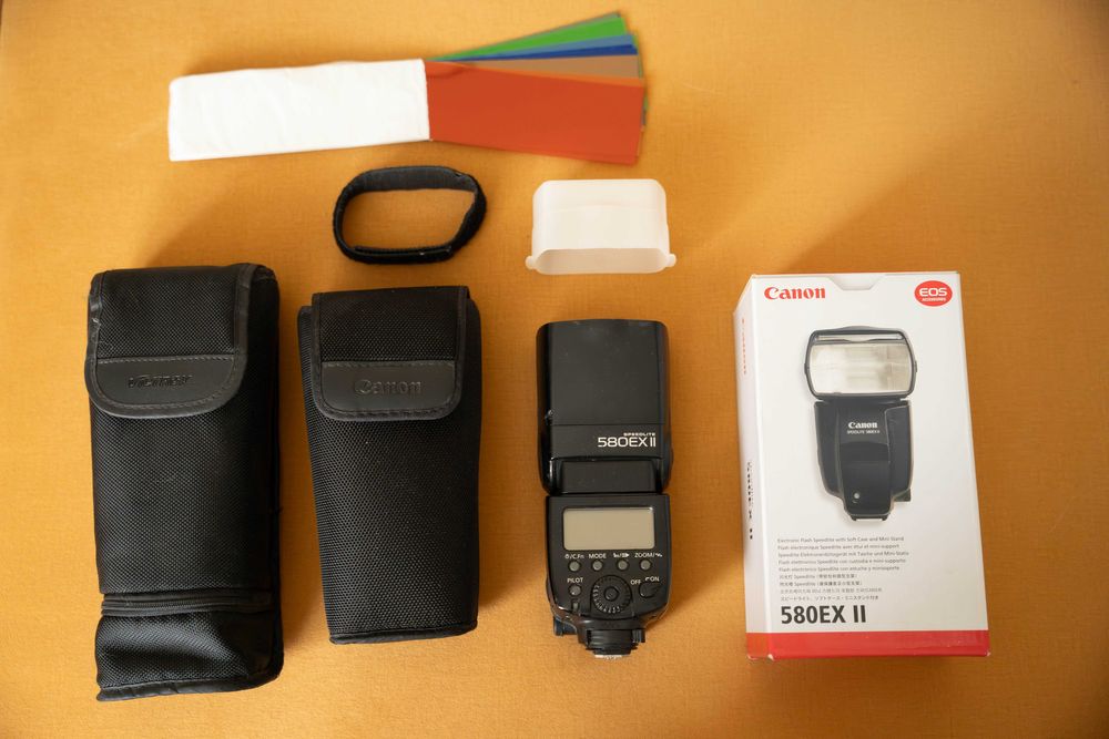 Canon 5D Mark II + 20mm 2.8 +  50mm 1.4 + 70-300mm +Speedlite 580EX II