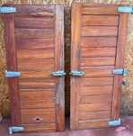 Portas antigas de madeira exótica - Câmara frigorifica