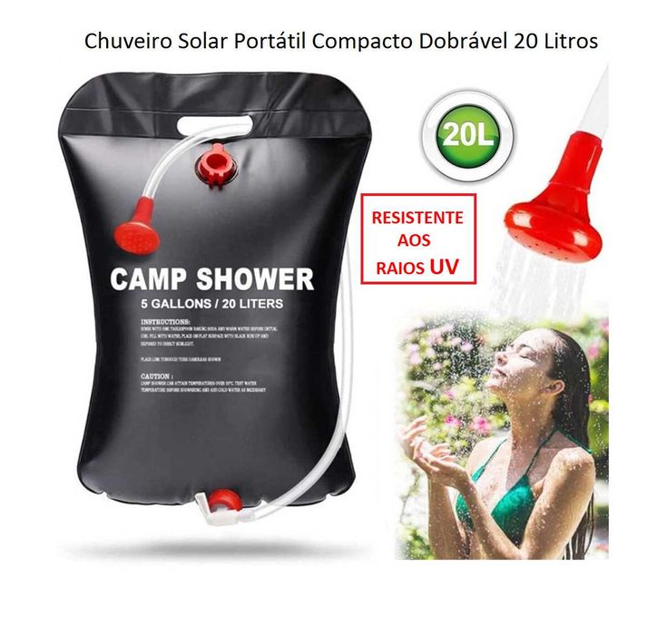 Chuveiro Solar Portátil Compacto 20 Litros