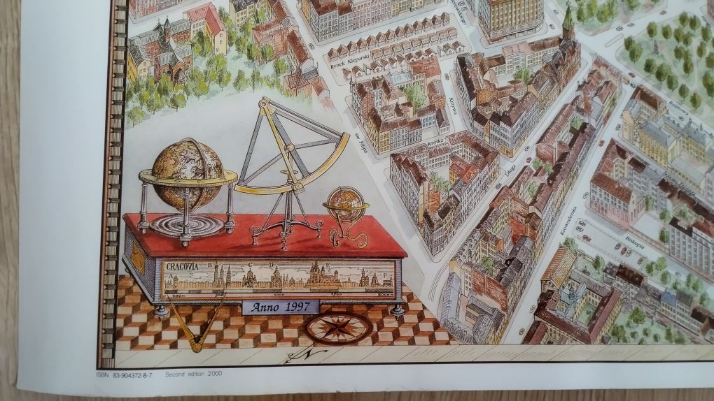Plakat Kraków stara mapa plan miasta duży unikat