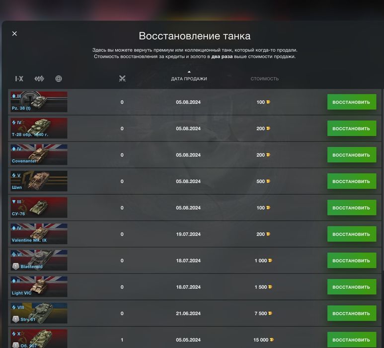 Аккаунт Wot Blitz 100.000 золота
