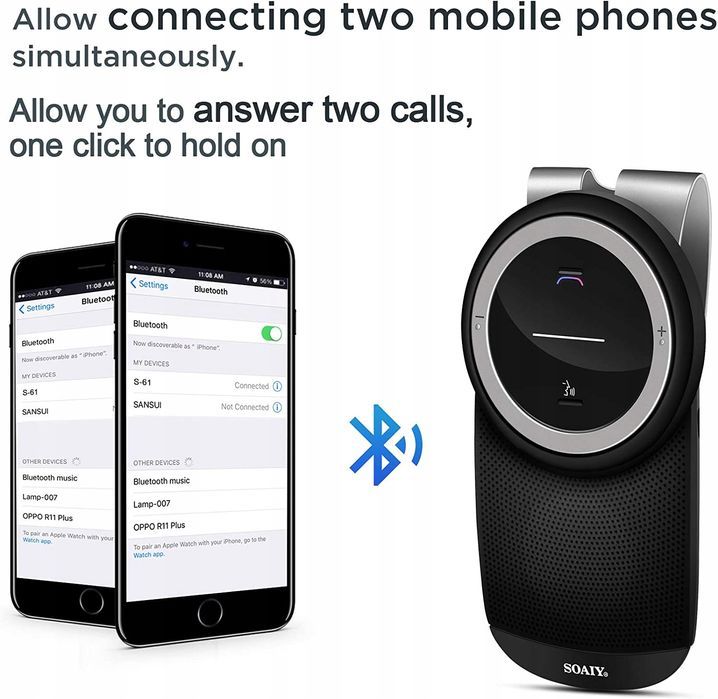 Soaiy S61 Zestaw Głośnomówiący Bluetooth Auto