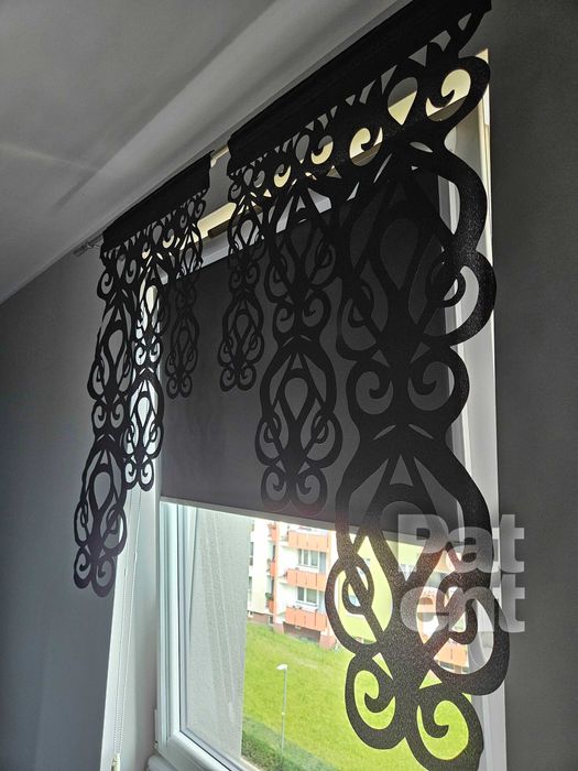 Firana panele ekranowe 60x100 cm żakardowe 2 sztuki na okno czarne