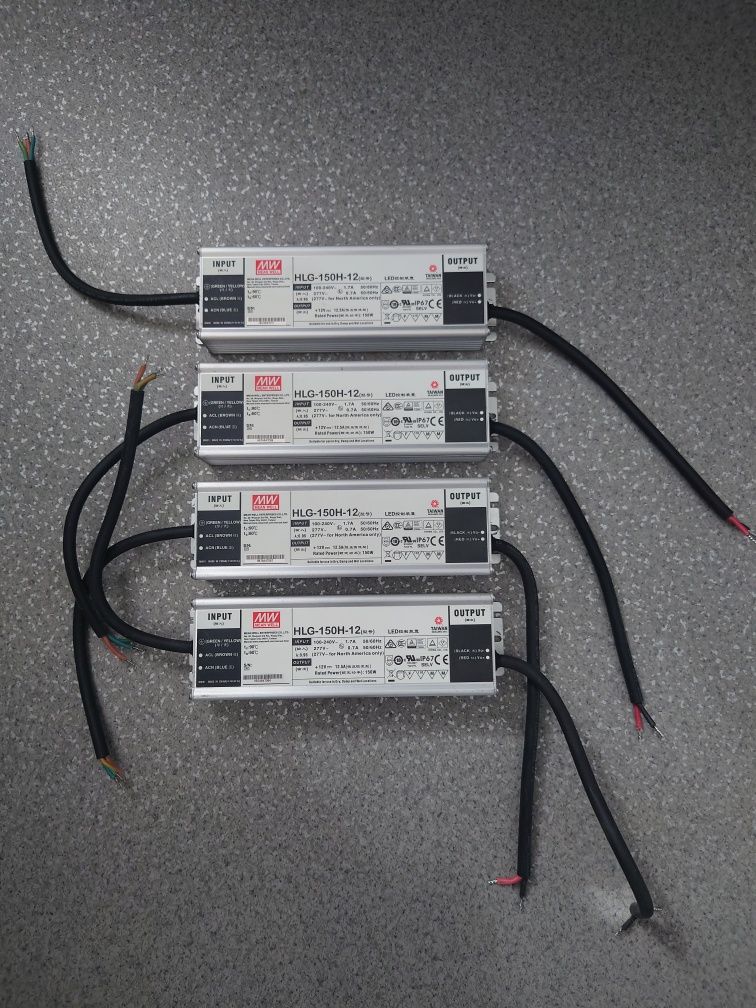 Hermetyczny zasilacz LED MeanWell 150W 12 V DC 12A