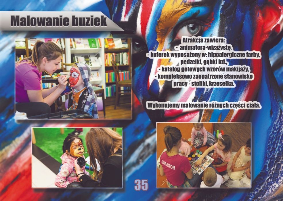 Animacje dla dzieci Malowanie buziek Skręcanie balonów Bańki mydlane