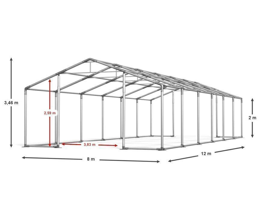 Namiot Magazynowy Całoroczny 8x12x2m Hala Namiotowa DAS