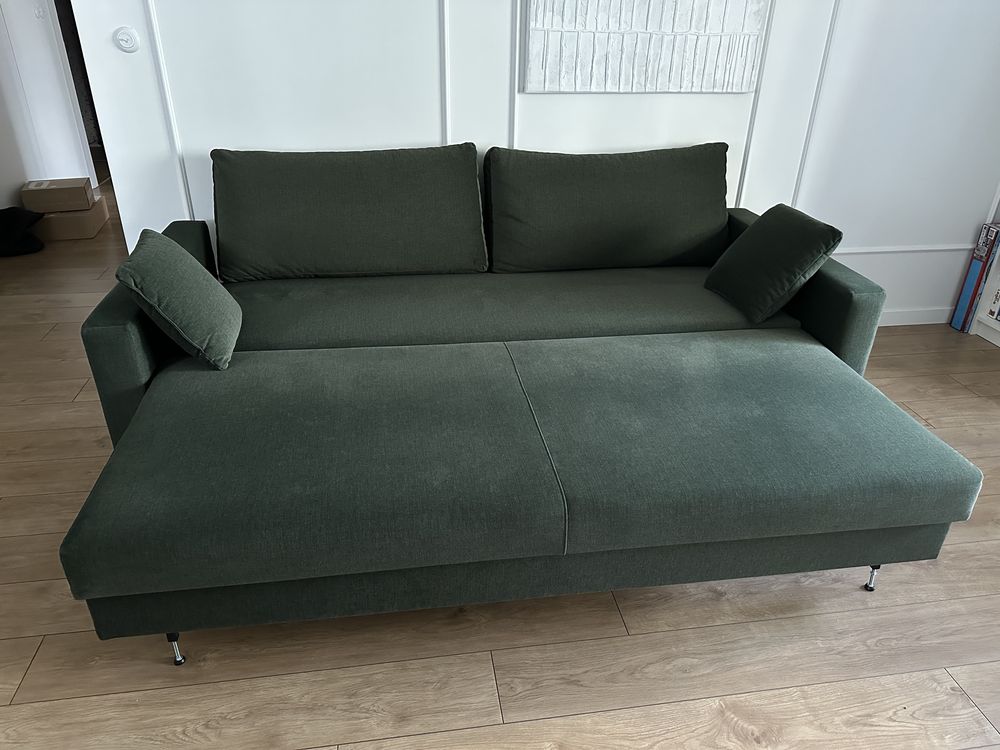 Zielona sofa 3-odobowa z funkcja spania