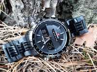 Zegarek Sportowy Naviforce na bransolecie -dual time analogowo-cyfrowy