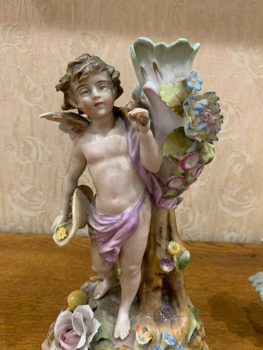 Рідкісна пара від Sitzendorf, старовинний канделябр SCHIERHOLZ