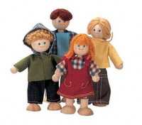 Lalki drewniane rodzina do domków dla lalek 4szt PlanToys