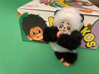 Boneco Panda estilo Monchichi de Pendurar Mecânica Ibense Anos 80
