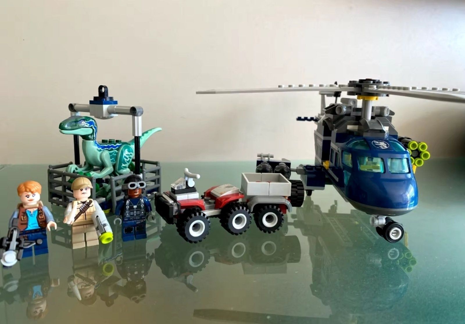 Конструктор Jurassic park вертолёт диназавр 415 шт блоков lego