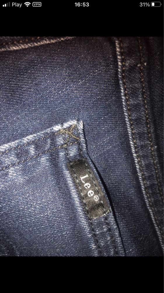 Spodnie jeansy rurki Lee 36/S