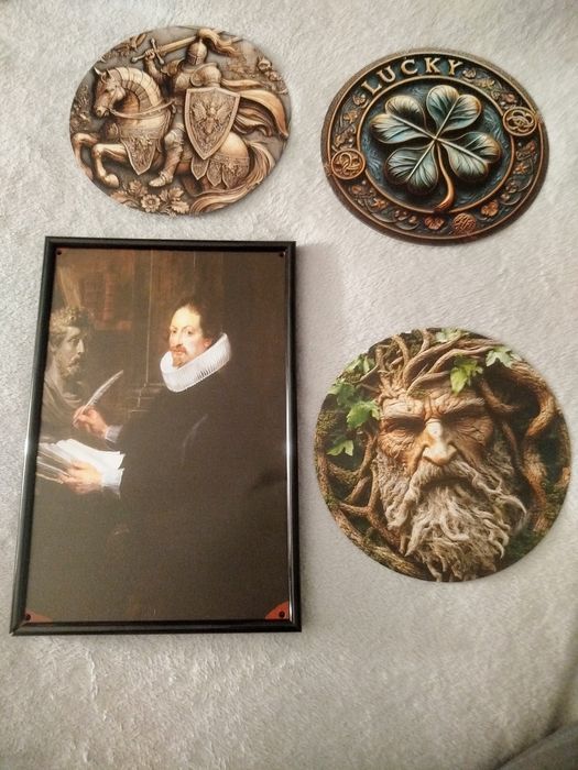 Chapa metal Quadro Cavaleiro Templário Medieval cavalo Coleção