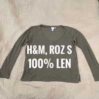 Sweterek H&M roz s, 100% len