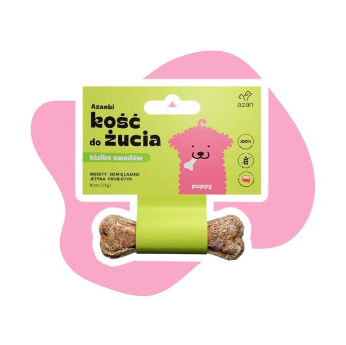 AZANKI Kość z insektami i probiotykiem Puppy 10 cm