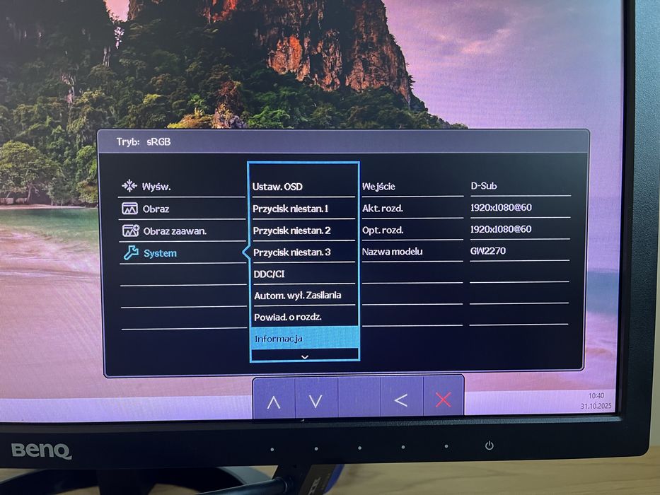 Monitor BENQ LCD GW2270 zestaw